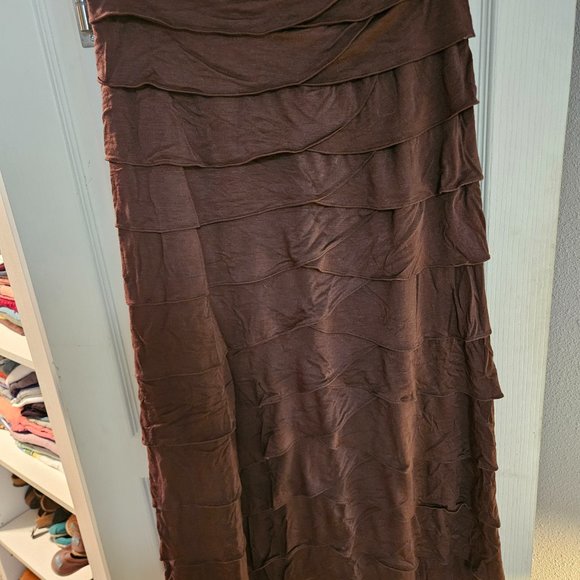 Unique brown midi skirt - Picture 2 of 3